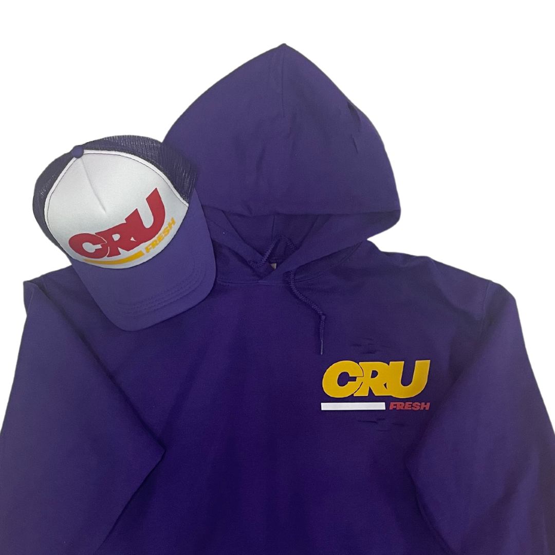 CRUCIAL DISTRESSED HOODIE PURPLE