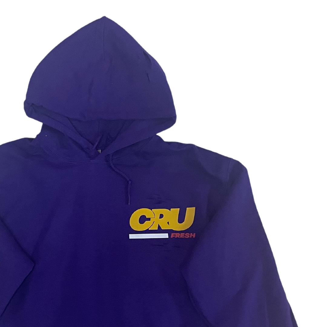 CRUCIAL DISTRESSED HOODIE PURPLE