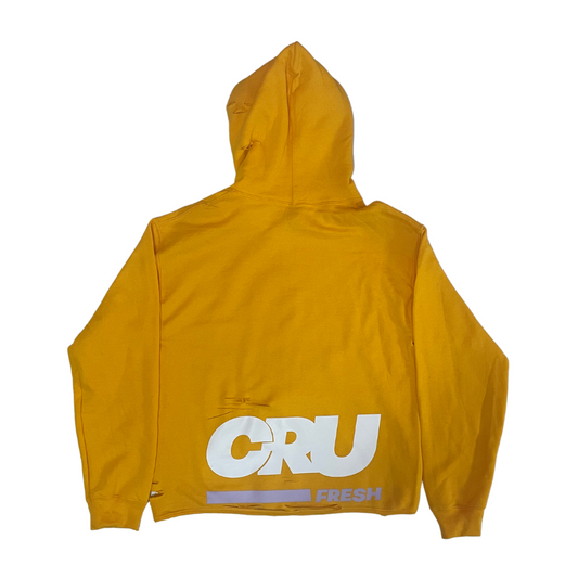 CRUCIAL DISTRESSED HOODIE YELLOW