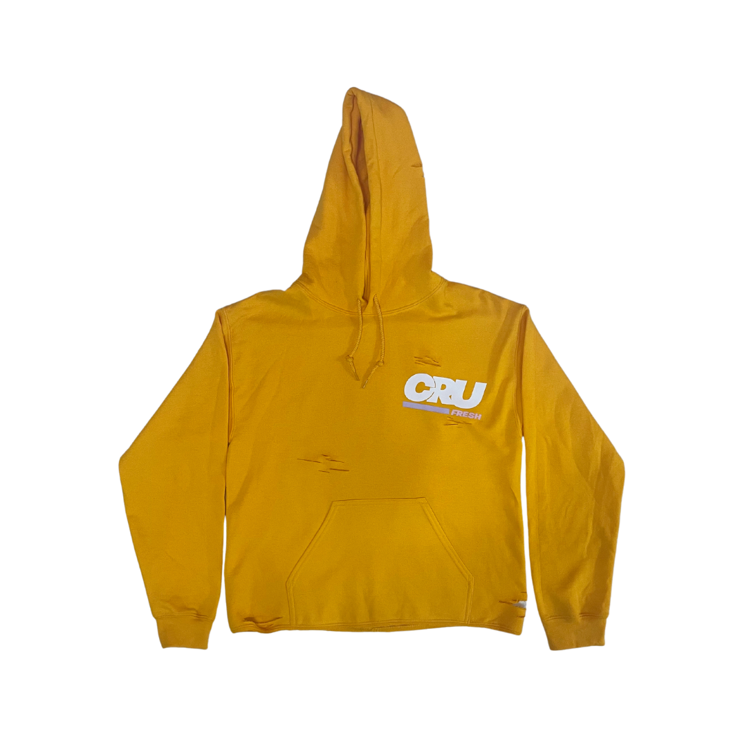 CRUCIAL DISTRESSED HOODIE YELLOW