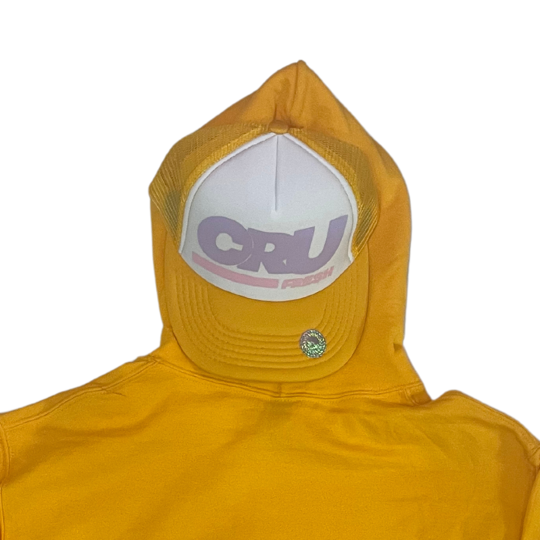 CRUCIAL DISTRESSED HOODIE YELLOW