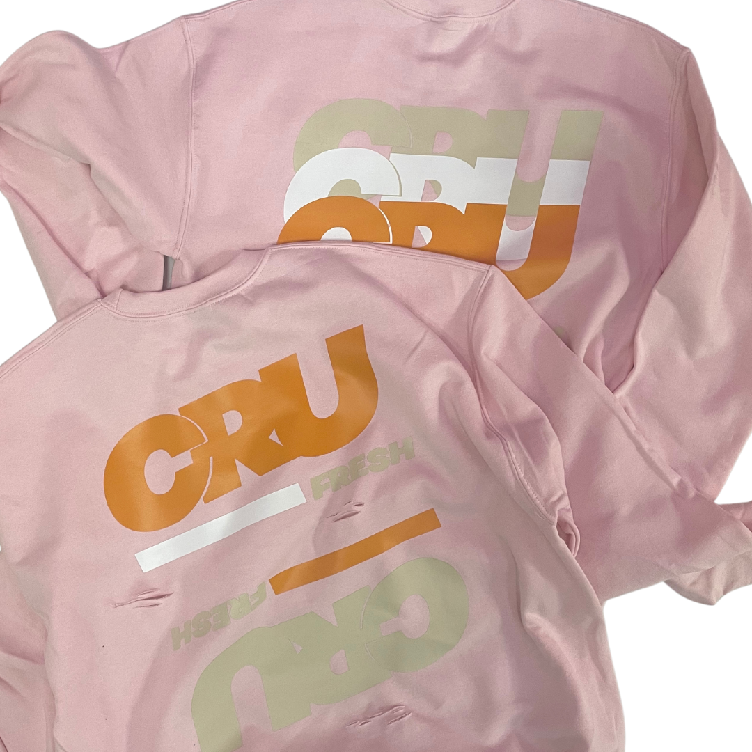 CRUCIAL DISTRESSED HOODIE SOFT PINK