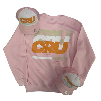 CRUCIAL DISTRESSED HOODIE SOFT PINK